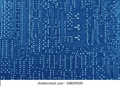Blue circuit board macro background