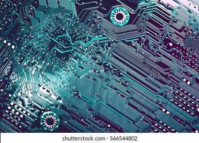 Blue Circuit Board, Top View