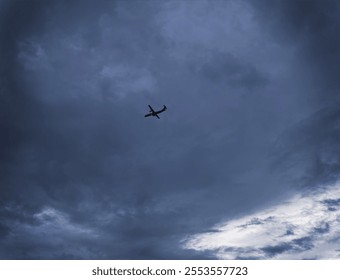 blue cloud sky with plane 