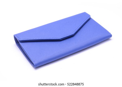 Blue Clutch Bag Isolated On White