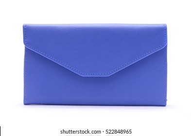 Blue Clutch Bag Isolated On White