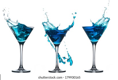 blue cocktail splash set