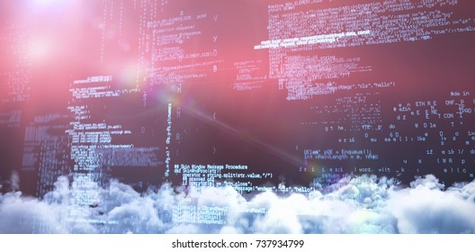 Blue codes against view of cloudscape - Powered by Shutterstock - Get 15% off with code: PIKWIZARD15