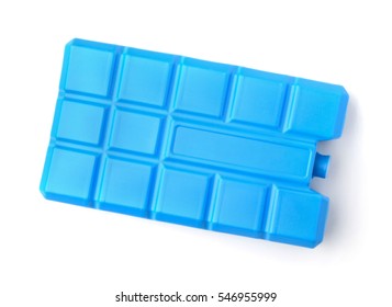 Blue Cold Ice Pack Top View Isolated On White