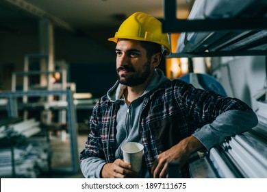 Blue Collar Worker Having Lunch Break