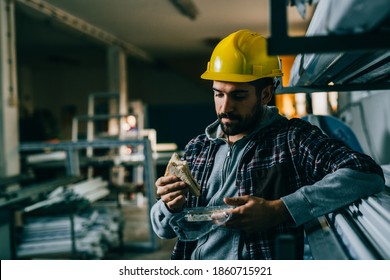 Blue Collar Worker On Lunch Break