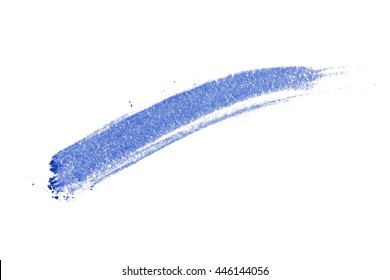 Blue Color Eye Shadow Brush Stroke On Background