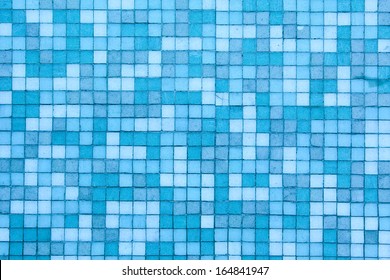 Blue color mosaic background tiles 