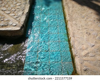 Blue Color Pool In Fin Garden, Iran.