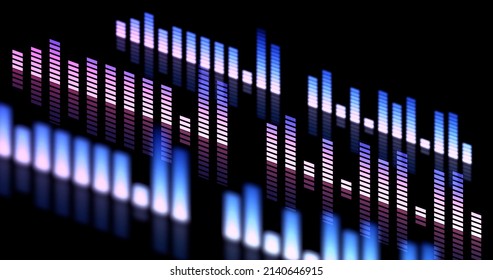 Blue Color Spectrum Analyzer Music Image