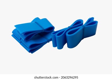 Blue color Tourniquets packaged in butterfly shape. Used for medical surgery. Convenient for use by a medical practitioner. Tourniquets work by squeezing large blood vessels.