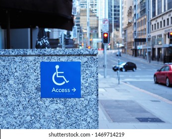 Blue Color Of Wheelchair Access Sign