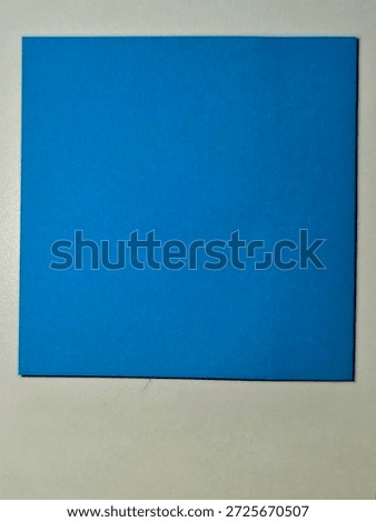 Blue colored sheets of note papers without curled corner, ready for your message. Realistic vector illustration. Isolated on white background. Front view. Close up. Set