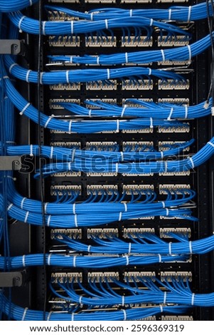 Blue computer wires cable technology