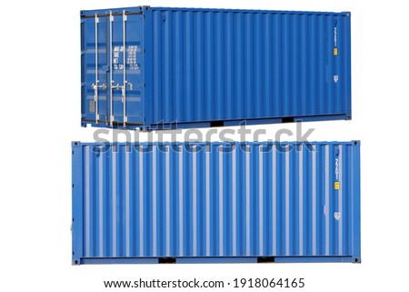Blue container Cut the white background for easy use.