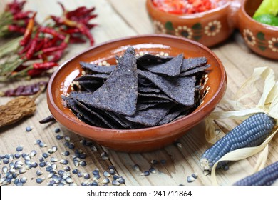 Blue Corn Tortilla Chips With Salsa