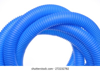 Blue Corrugated Pipe Electrical Cables Isolated Stock Photo 272232782 ...