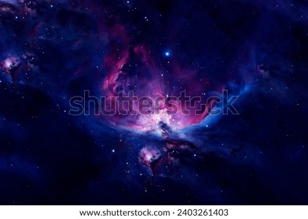 Blue cosmic nebula. Elements of this image furnished by NASA. High quality photo