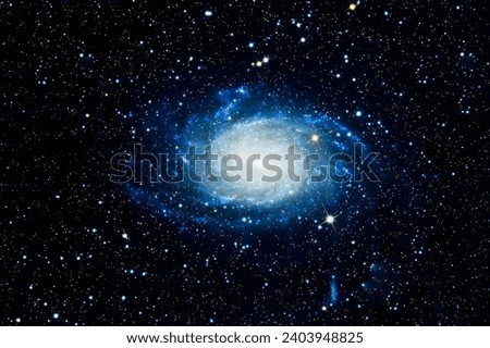Blue cosmic nebula. Elements of this image furnished by NASA. High quality photo
