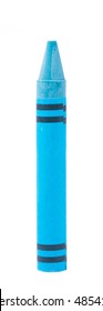 Blue Crayon Isolated On White Background