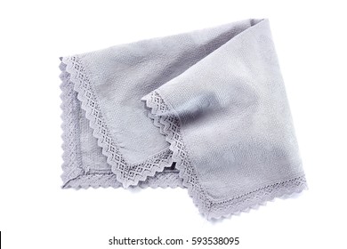 Blue Crocheted Napkin On White