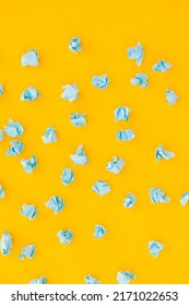 Blue crumpled paper on yellow background. Pattern - Shutterstock ID 2171022653