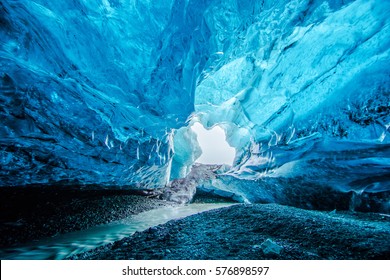 Blue Crystal Ice Cave Entrance Underground Stock Photo 576898597 ...