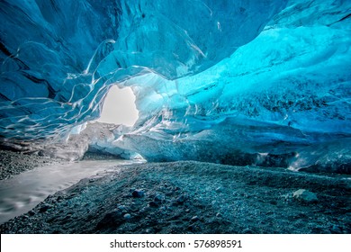 Blue Crystal Ice Cave Underground River Stock Photo 576898627 