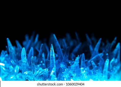 
Blue Crystals On A Black Background