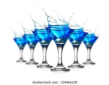 Blue Curacao Cocktail With Splash