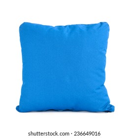 Blue Cushion Isolated On White Background