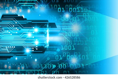 blue Cyber digital data technology background