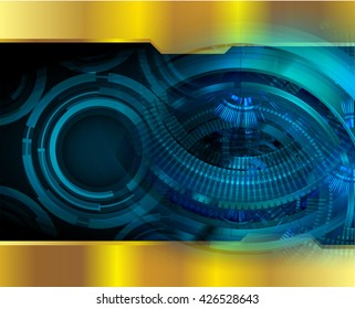 blue Cyber digital data technology background