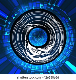 blue Cyber digital data technology background