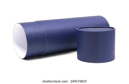 Blue Cylindrical Box