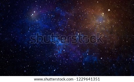 Blue dark night sky with many stars. Milky way on the space background