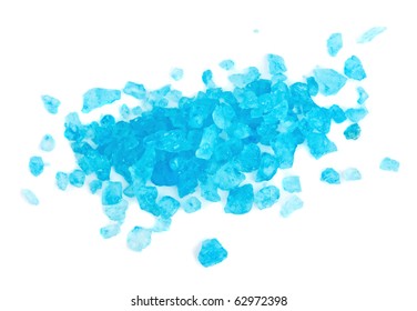 Blue Dead Sea Salt Heap Isolated On White