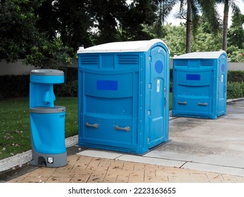 Blue Deluxe Porta Potty, Porta John, Portable Restrooms, Portable Toilets, Traditional, Handicap With Hand Wash Station