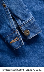 Blue Denim Jacket Texture With Seam