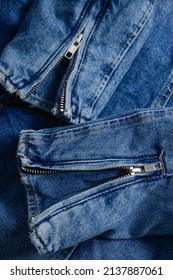 Blue Denim Jacket Texture With Seam