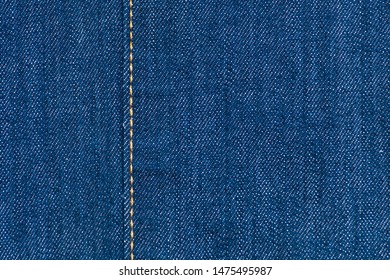 Blue Denim Jeans With Seam Line 