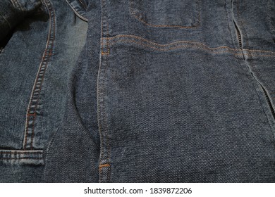 Blue Denim Jeans Texture Background Seam Stock Photo 1839872206 ...