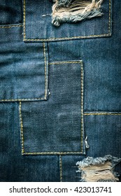 Blue Denim Patch Background Texture