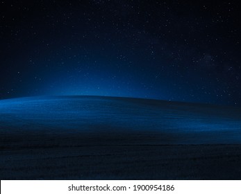 A Blue Desert Night Sky With Stars