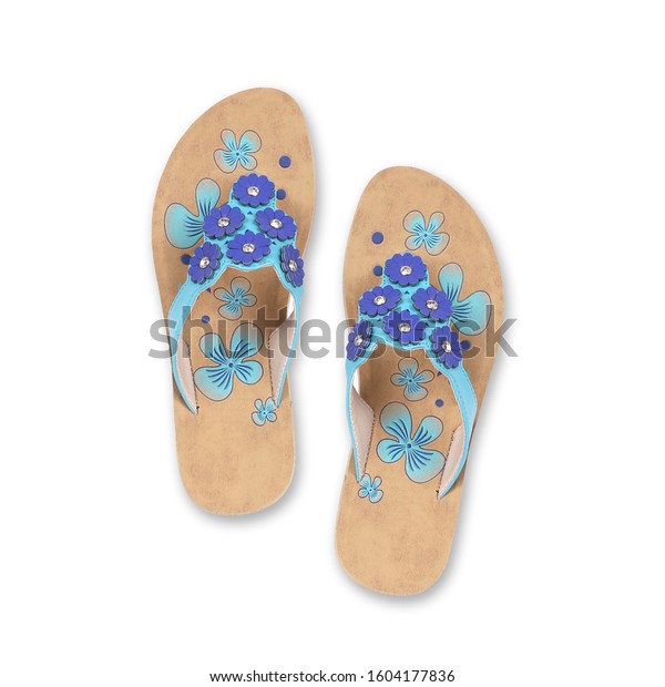 ladies blue slippers