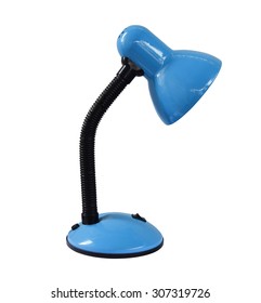 Blue Desk Lamp Isolated On White