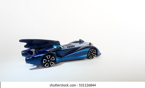 Blue Diecast Batmobile.