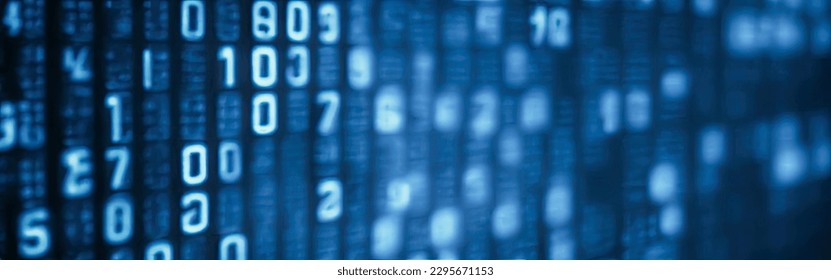 Blue digital binary data on computer screen with bokeh. Abstract information technology background. Digital binary code matrix background. Close-up with small dept - Powered by Shutterstock - Get 15% off with code: PIKWIZARD15