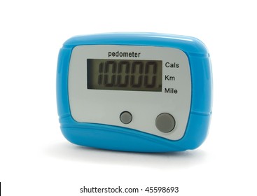 Blue Digital Pedometer Displaying 10000 Steps -  Daily Norm