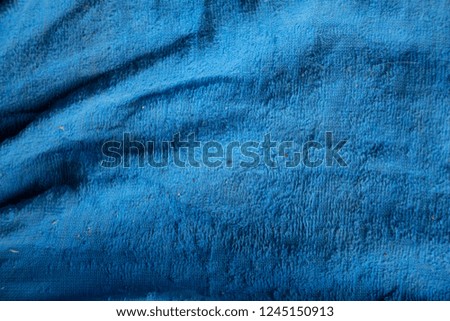 Blue dirty towel texture background.
